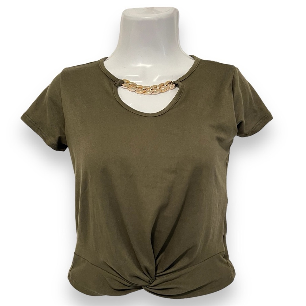 Wild Love - NWT Green Top with Gold Chain Accent Size S
